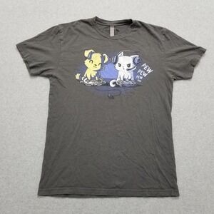 TeeTurtle Shirt Mens Small Gray Short Sleeve Crew‎ Neck Puppies